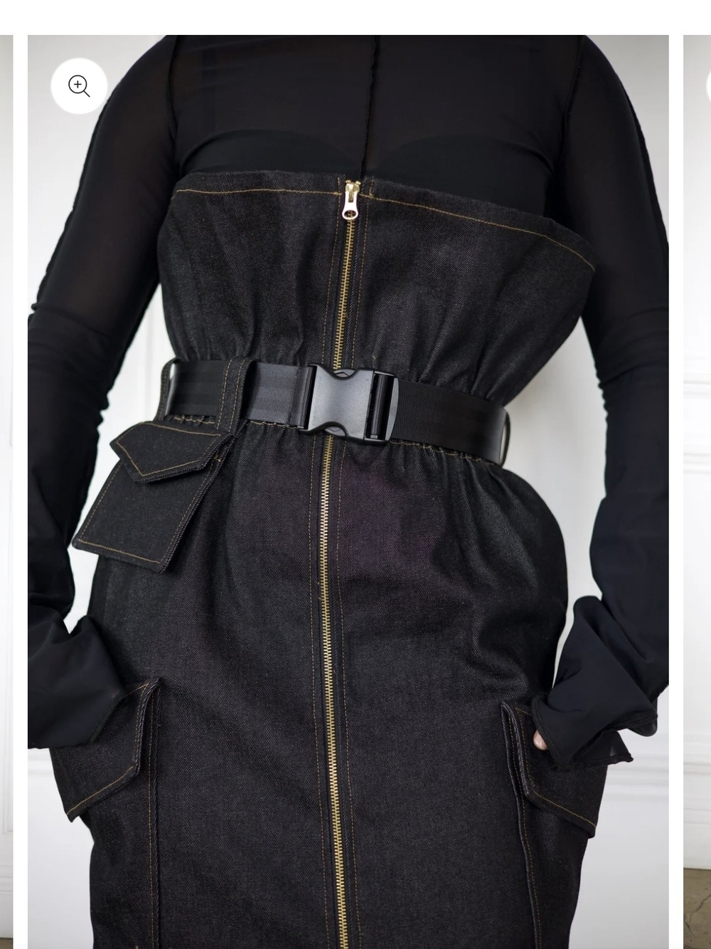 Something by Sonjia Black Denim Paper Bag Utility Skirt...Size 2X